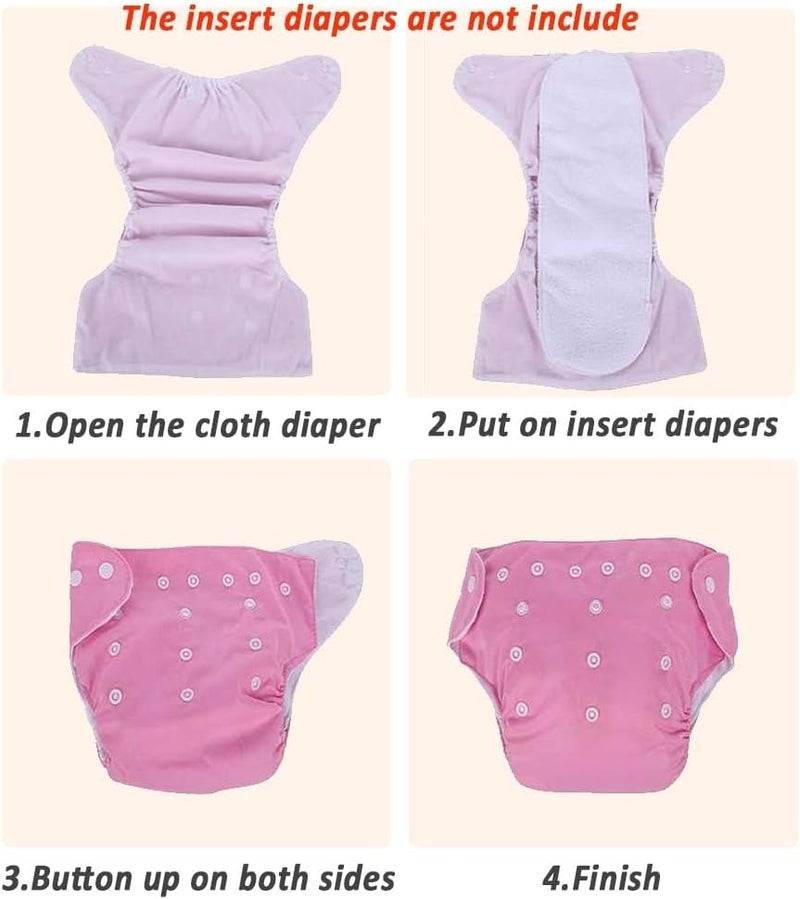 CSKB Baby Washable Reusable Cloth Diapers,7pcs - Image 4
