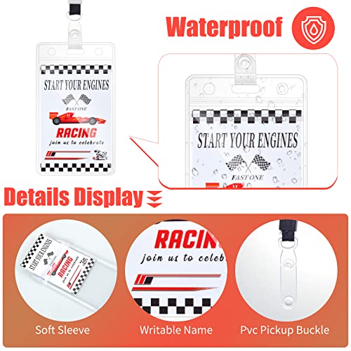 DLUGOPIS 10 Pcs Race Party Tickets with Lanyards Invitations Race Car Birthday Party Supplies Racing Theme Party Favors Gamer Party Vip Pass Accessories for Kids - Image 3
