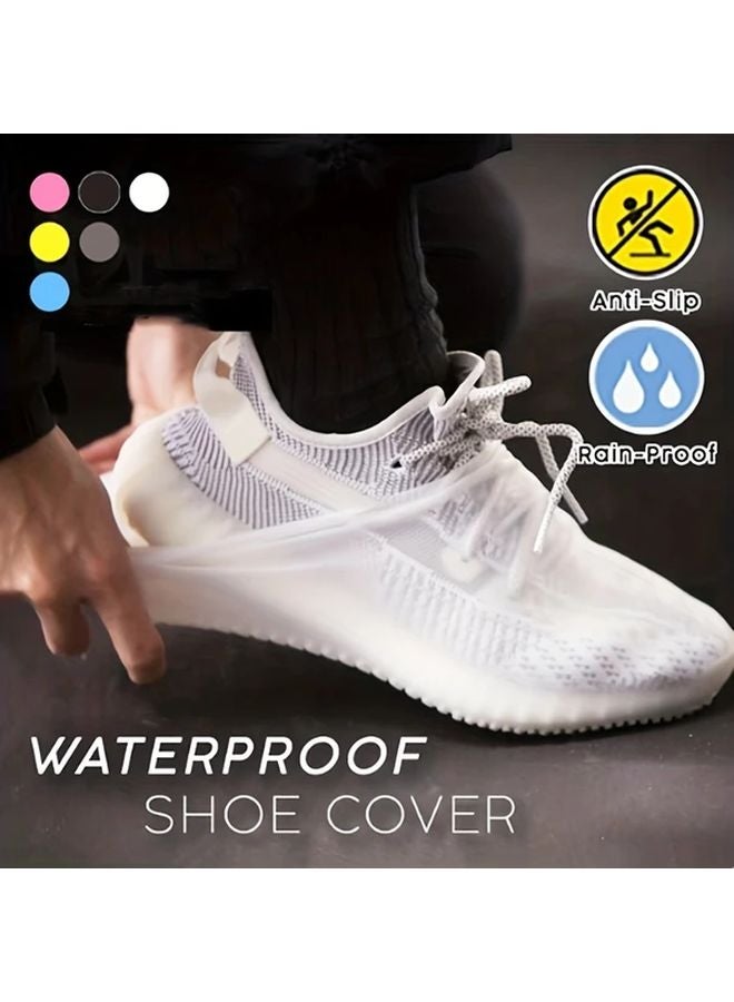 Black Waterproof Reusable Silicone Shoe Covers Non Slip Rain Boot Protectors Size S - Image 4