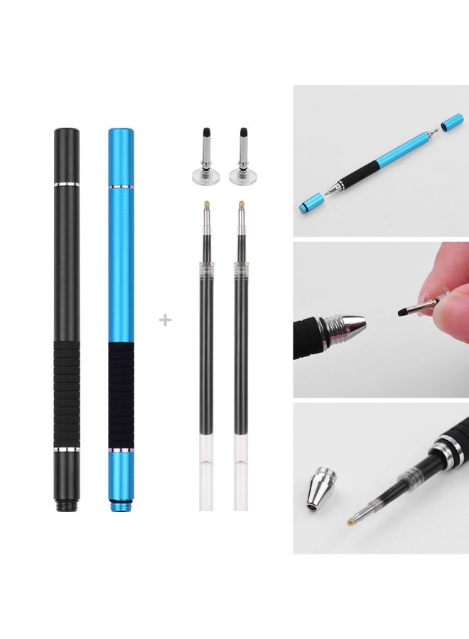 NIBEMINENT 2-Piece 2-In-1 Precision Stylus Pen Black/Blue - Image 2