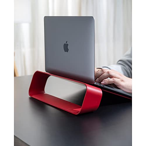 DailyObjects Arete Laptop Stand (Red) Portable Compatible with MacBook Notebook Tablet Aluminum Ergonomic Tabletop Laptops Up to 16 inch - Image 3