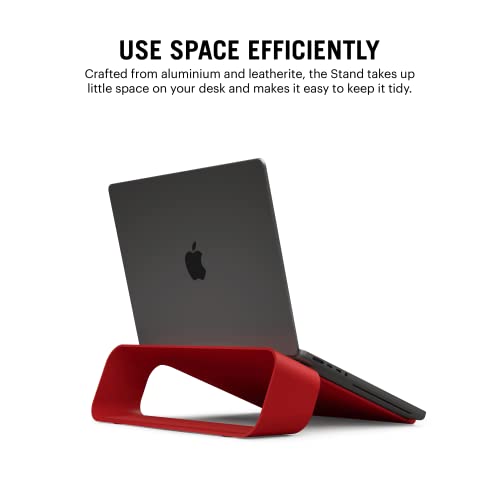 DailyObjects Arete Laptop Stand (Red) Portable Compatible with MacBook Notebook Tablet Aluminum Ergonomic Tabletop Laptops Up to 16 inch - Image 4
