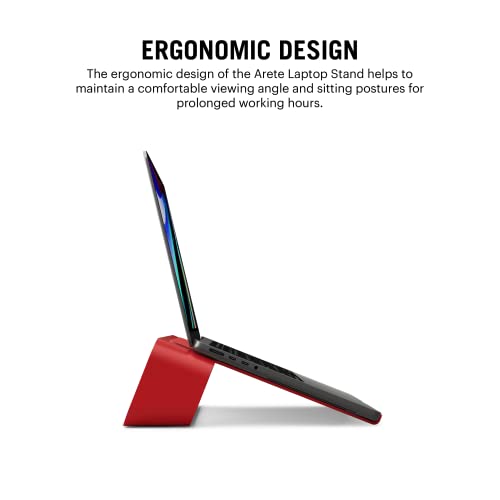 DailyObjects Arete Laptop Stand (Red) Portable Compatible with MacBook Notebook Tablet Aluminum Ergonomic Tabletop Laptops Up to 16 inch - Image 5