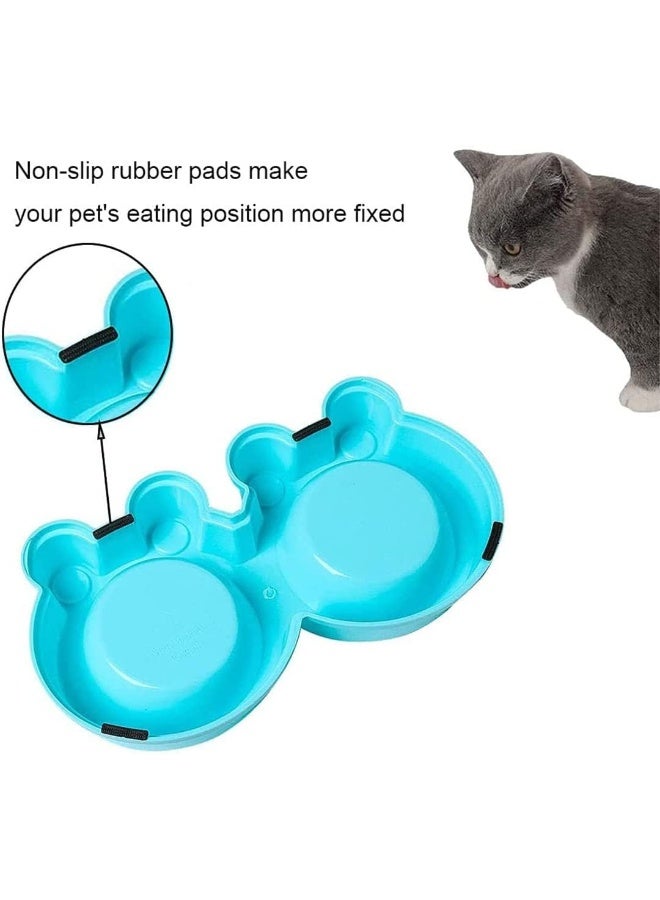 Mumoo Bear Frog Shape Stainless Steel Pet Dog Cat Double Bowl Feeder Set for Small Medium Dog/cat Food, Blue, Pack of 1 - Image 5