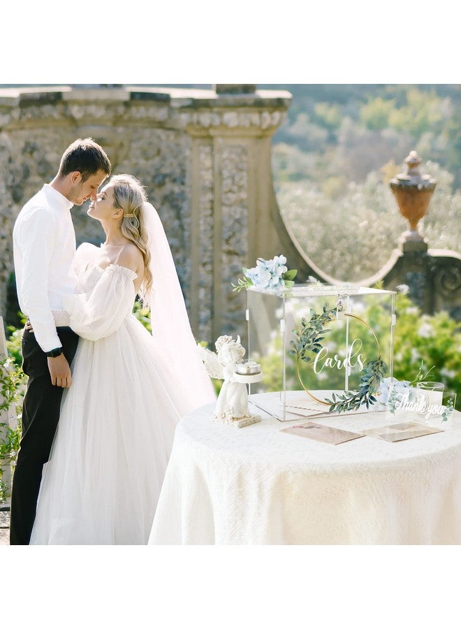 OurWarm صندوق بطاقات أكريليك شفاف من OurWarm مع قفل وفتحة، صندوق بطاقات زفاف سميك لتلقي الزفاف، صندوق هدايا نقدية كبير لصندوق بطاقات تخرج الأوكاليبتوس لحفلة التخرج أو عيد الميلاد أو حفلة استقبال المولود - Image 5