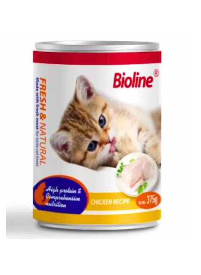 بايولاين طعام القطط المعلب 375 جرام [نكهة - دجاج] - Image 1