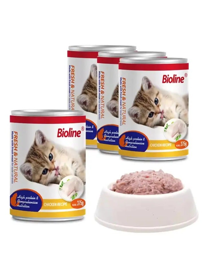 بايولاين طعام القطط المعلب 375 جرام [نكهة - دجاج] - Image 3