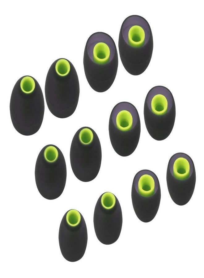 BLLQ 12PCS Large Size Replacement Eartips Eargels Earpads Ear Tips Gels Bud for Powerbeats Pro, BeatsX, Senso, TOZO, Sony & Other Inner Hole 3.8mm Earbud in-Ear Headphones,Black-Green,L - Image 4