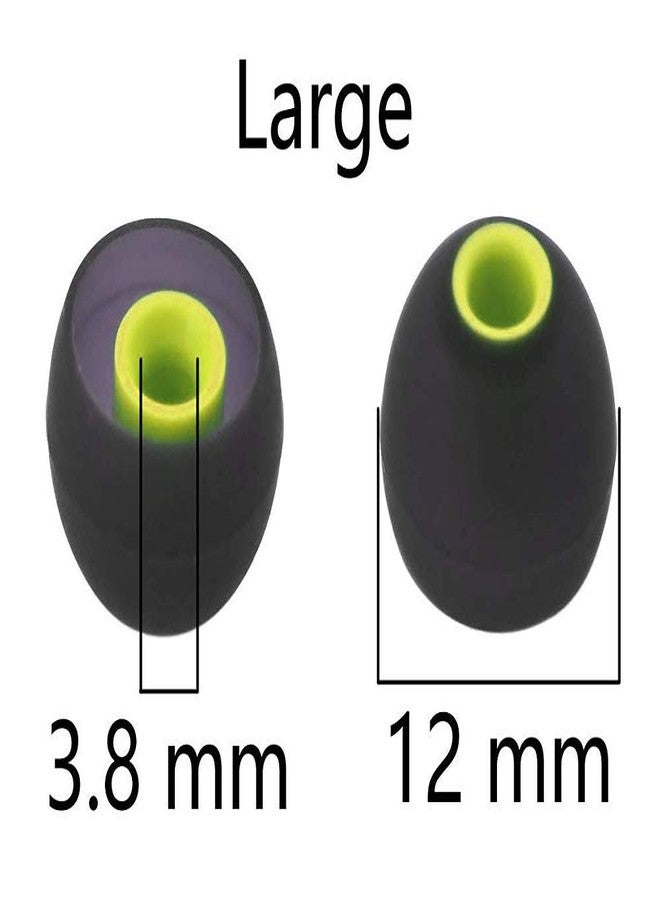 BLLQ 12PCS Large Size Replacement Eartips Eargels Earpads Ear Tips Gels Bud for Powerbeats Pro, BeatsX, Senso, TOZO, Sony & Other Inner Hole 3.8mm Earbud in-Ear Headphones,Black-Green,L - Image 2
