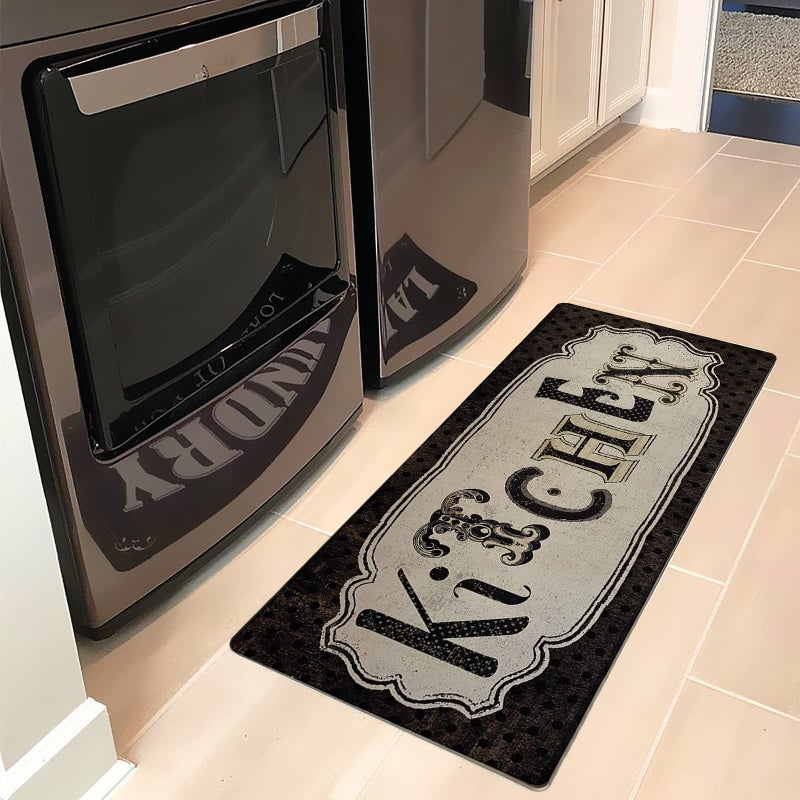 Levinis Kitchen Rug 20"Ã—48", Antique Non-Slip Kitchen Floor Mat Durable Natural Rubber Runner Rug for Kitchen - Image 1