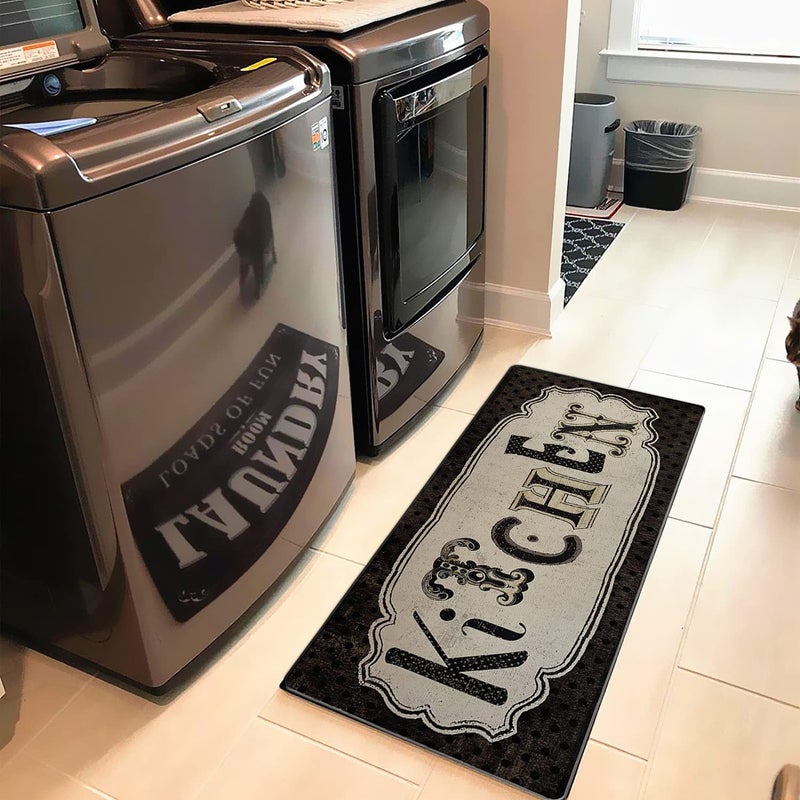 Levinis Kitchen Rug 20"Ã—48", Antique Non-Slip Kitchen Floor Mat Durable Natural Rubber Runner Rug for Kitchen - Image 2
