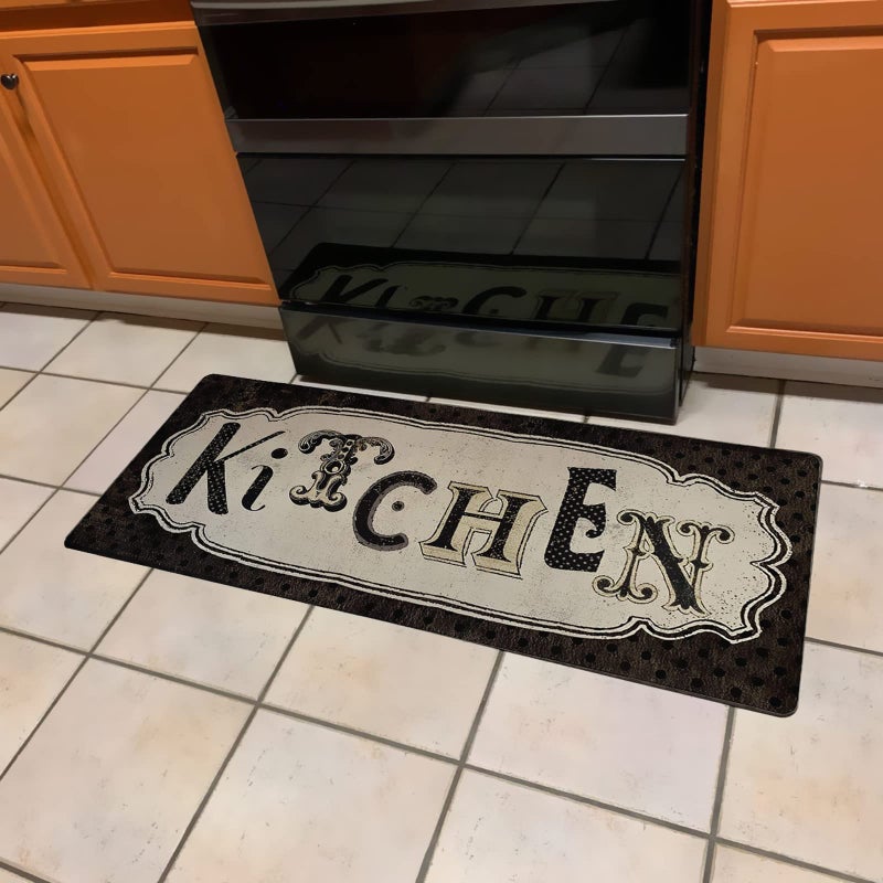 Levinis Kitchen Rug 20"Ã—48", Antique Non-Slip Kitchen Floor Mat Durable Natural Rubber Runner Rug for Kitchen - Image 3