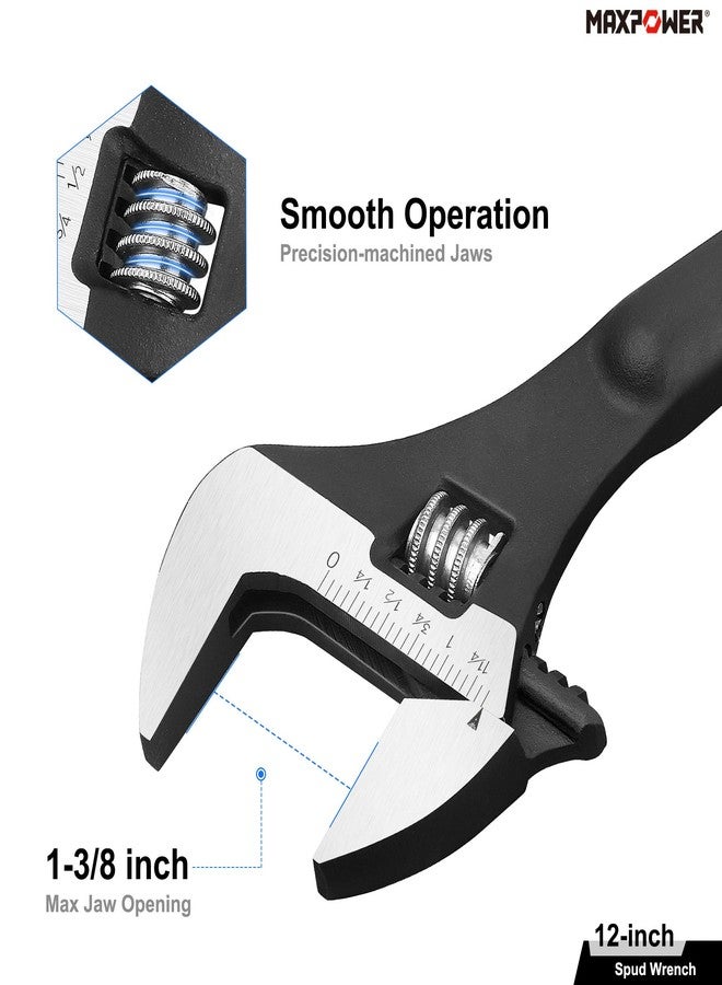 MAXPOWER 12 inch Spud Wrench, Max Jaw Opening 1-3/8 inch - Image 2
