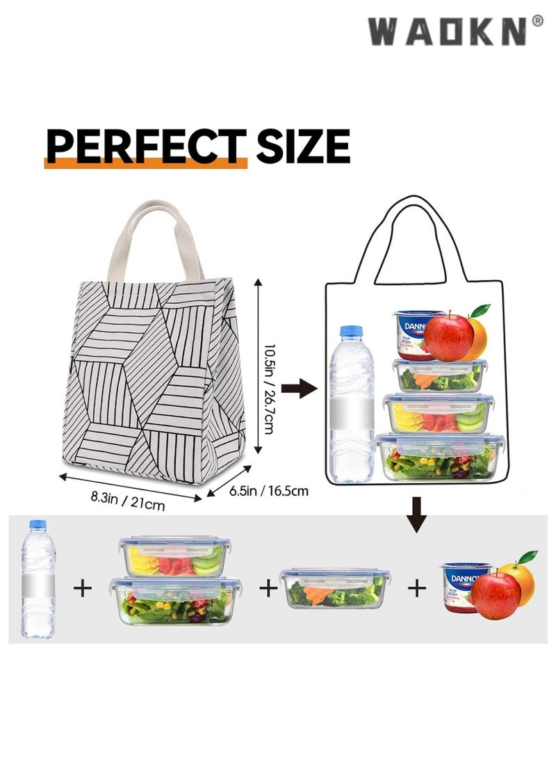 WAOKN High Quality Solid Reusable Multipurpose Lunch Bag Insulated Lunch Box Canvas Fabric With Aluminum Foil Lunch Tote Bags For Men And Women Office And Travel Use  - Image 4