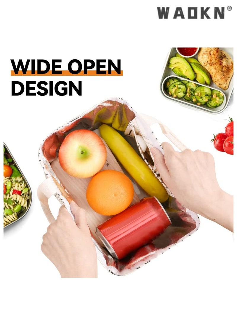 WAOKN High Quality Solid Reusable Multipurpose Lunch Bag Insulated Lunch Box Canvas Fabric With Aluminum Foil Lunch Tote Bags For Men And Women Office And Travel Use  - Image 5