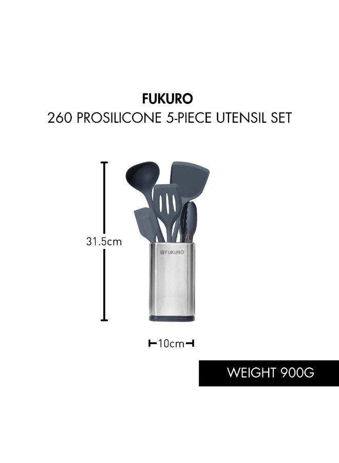 Fukuro 260° ProSilicone Utensils Set (5 Pcs) / Free Utensils Holder - Image 3