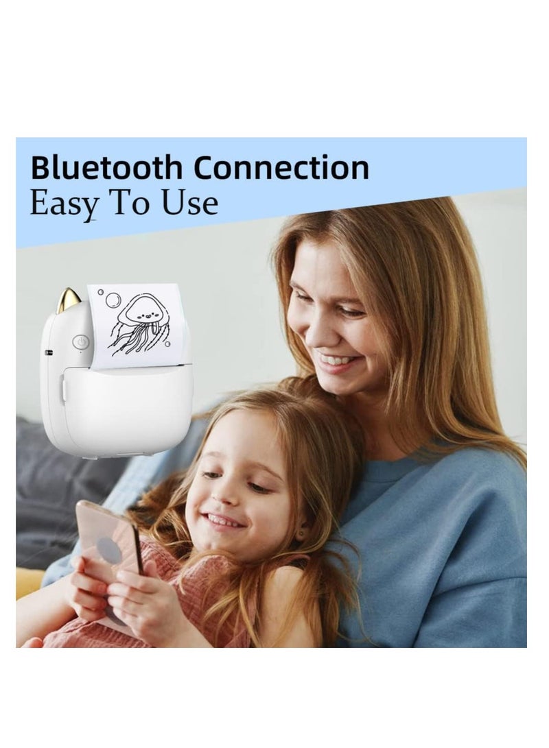 طابعة ملصقات حرارية محمولة صغيرة تتضمن إضاءة LED ملونة بـ7 ألوان، قابلة للتخصيص لمشاريع الديكور والتدوين والدراسة. - Image 4