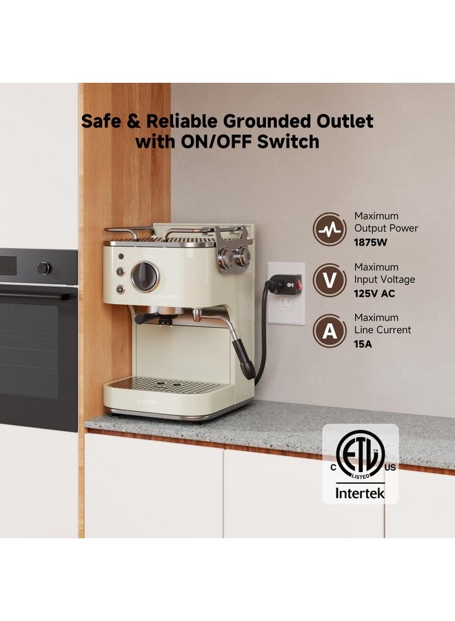 Cable Matters [ETL Listed] Cable Matters 3-Pack Grounded Outlet Switch with ON Off, Plug Switch ON Off, Single Outlet Adapter ON/Off, Black - Image 4