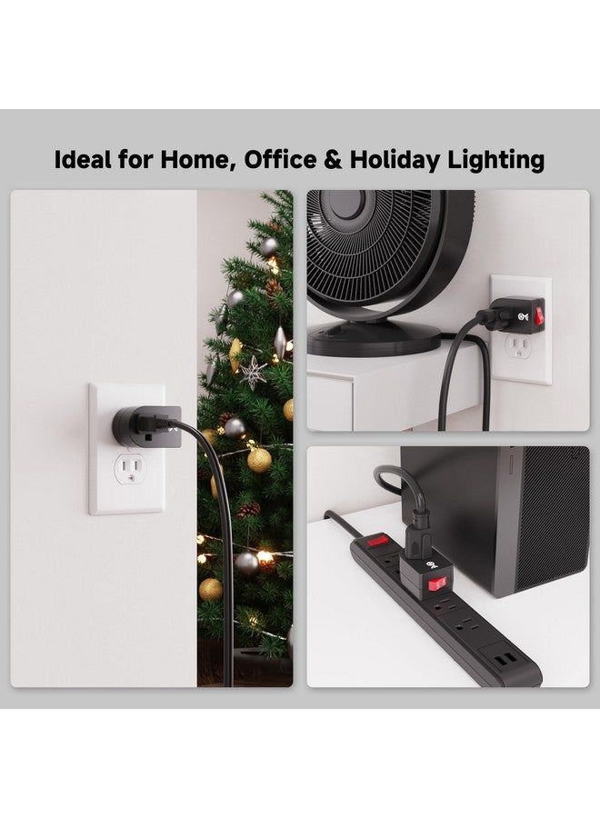 Cable Matters [ETL Listed] Cable Matters 3-Pack Grounded Outlet Switch with ON Off, Plug Switch ON Off, Single Outlet Adapter ON/Off, Black - Image 5