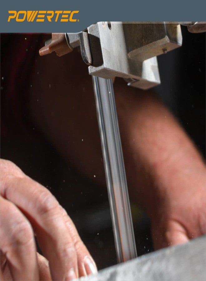 باورتيك شفرات منشار شريطي من POWERTEC مقاس 62 بوصة، مقاس 1/8 بوصة × 14 TPI لمنتجات Wen وRyobi وGrizzly وSkil وSears Craftsman ومنشار شريطي من POWERTEC مقاس 9 بوصات لأعمال النجارة، عبوة من قطعتين (13132-P2) - Image 3