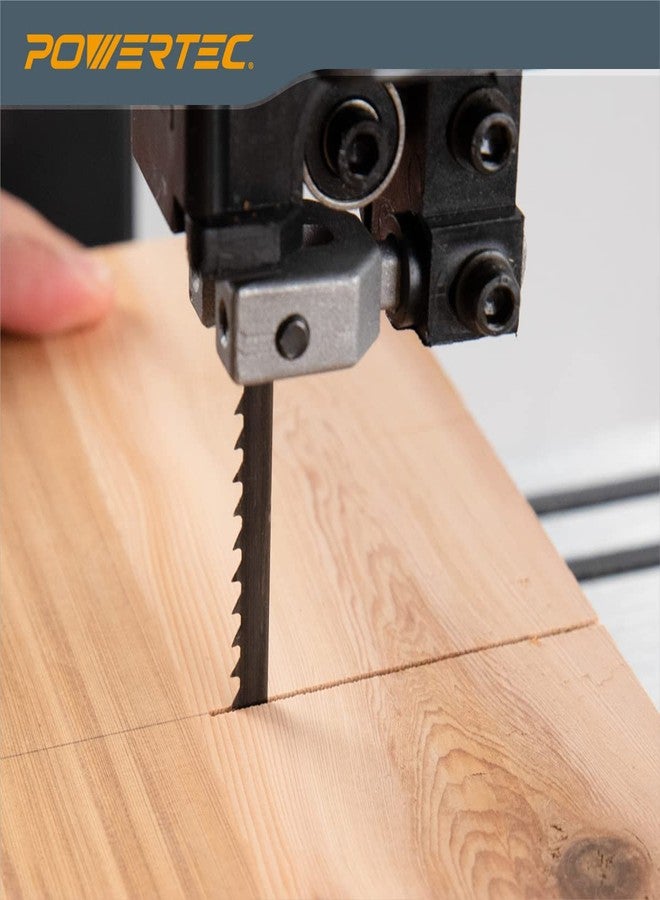 باورتيك شفرات منشار شريطي من POWERTEC مقاس 62 بوصة، مقاس 1/8 بوصة × 14 TPI لمنتجات Wen وRyobi وGrizzly وSkil وSears Craftsman ومنشار شريطي من POWERTEC مقاس 9 بوصات لأعمال النجارة، عبوة من قطعتين (13132-P2) - Image 2