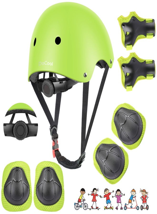 DaCool Kids Bike Helmet Skateboard Knee Pads - Toddler Helmet Adjustable for 3~10yrs Girls Boys Child Kids Protective Gear Set for Sport Cycling Bike Roller Skating Scooter,Green - Image 1