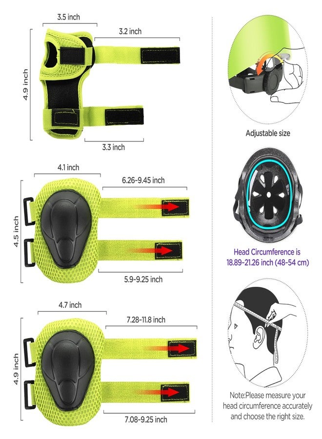 DaCool Kids Bike Helmet Skateboard Knee Pads - Toddler Helmet Adjustable for 3~10yrs Girls Boys Child Kids Protective Gear Set for Sport Cycling Bike Roller Skating Scooter,Green - Image 2