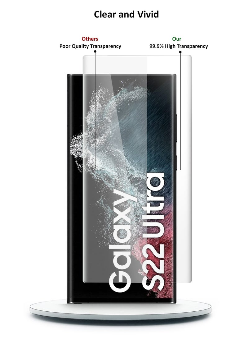 Wtech Samsung Galaxy S22 Ultra 5G Premium Curved Edges UV Full Glue Full Cover Tempered Glass Screen Protector (MSGUCN) - Clear - Image 5