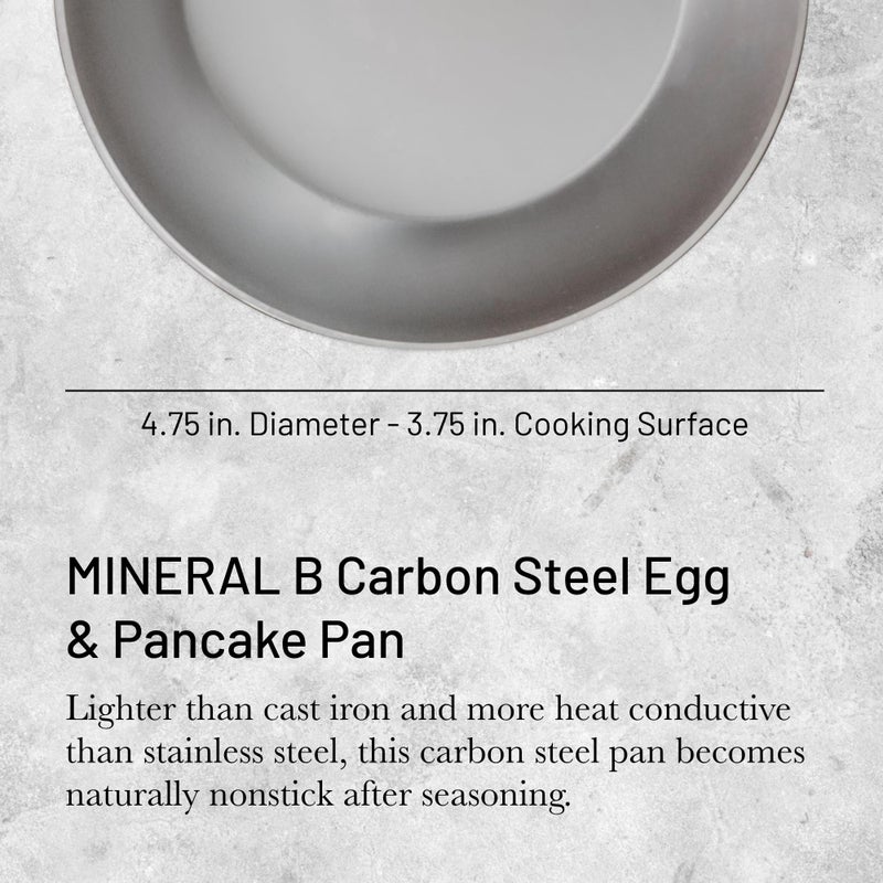 de Buyer MINERAL B Carbon Steel Egg & Pancake Pan - 4.75â€ Diameter - Naturally Non-Stick Finish - Made in France - Image 2