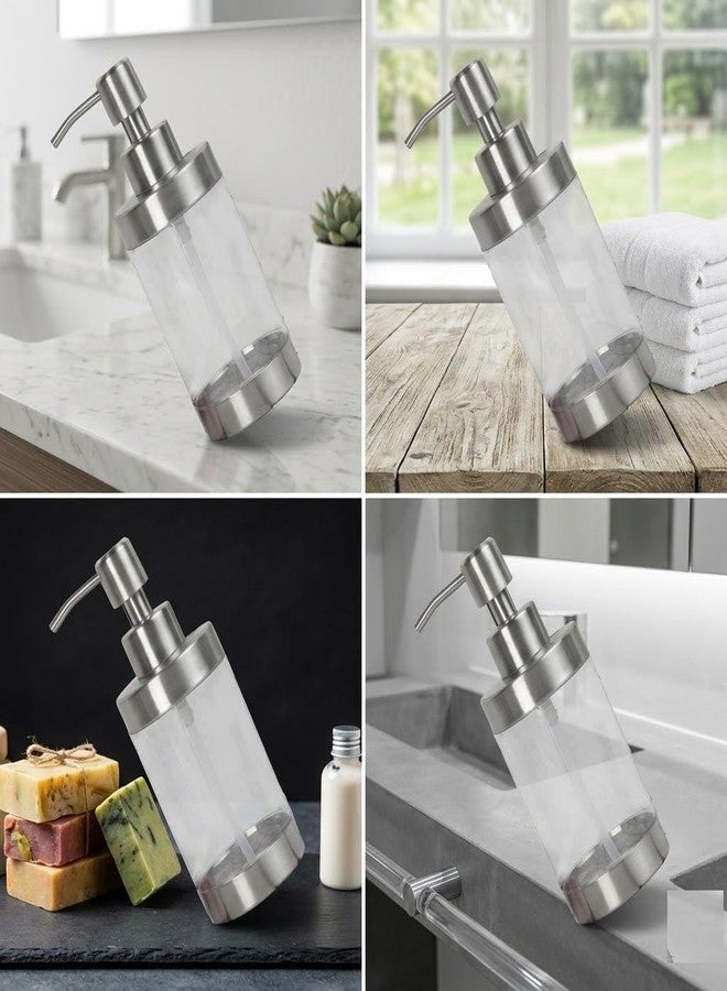 Mishrit Premium Stainless Steel Foam Soap Dispenser 350ml with Acrylic Bottle, Refillable Pump for Home, Kitchen, Bathroom Handwash & Lotion Use - Image 4