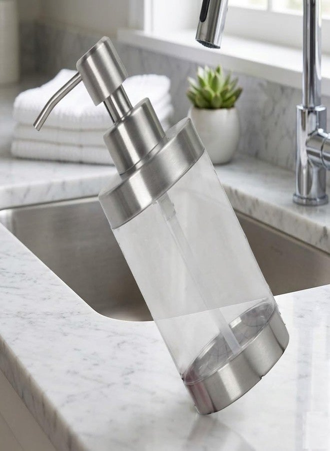 Mishrit Premium Stainless Steel Foam Soap Dispenser 350ml with Acrylic Bottle, Refillable Pump for Home, Kitchen, Bathroom Handwash & Lotion Use - Image 1