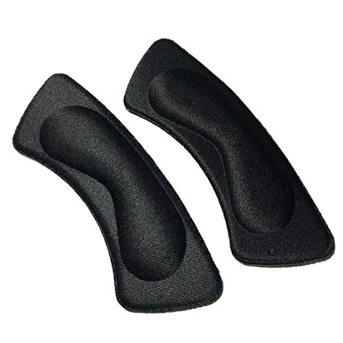 Digital Shoppy 1 Pair 4D Soft Memory Foam Fabric Shoe Back Heel Inserts Foot Care Tool New Sticky Insoles Pads Cushion Liner Grip Pad (Black) - Image 3