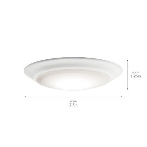 Kichler Gen I LED Downlight in White, 7.5" Ceiling Flush Mount Interior Dimmable Light, 3000K, (7.5" x 1.5"), 43846WHLED30 - Image 3