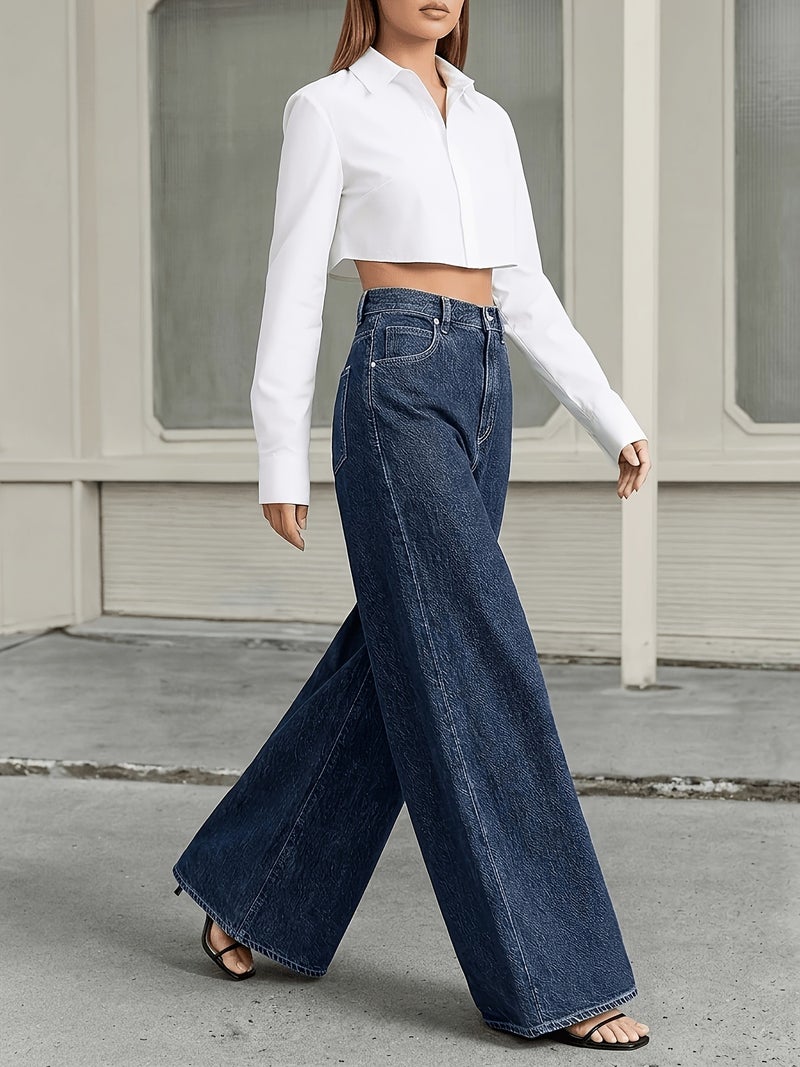 Women'S Elegant Fashion Wide-Leg Jeans - Image 5