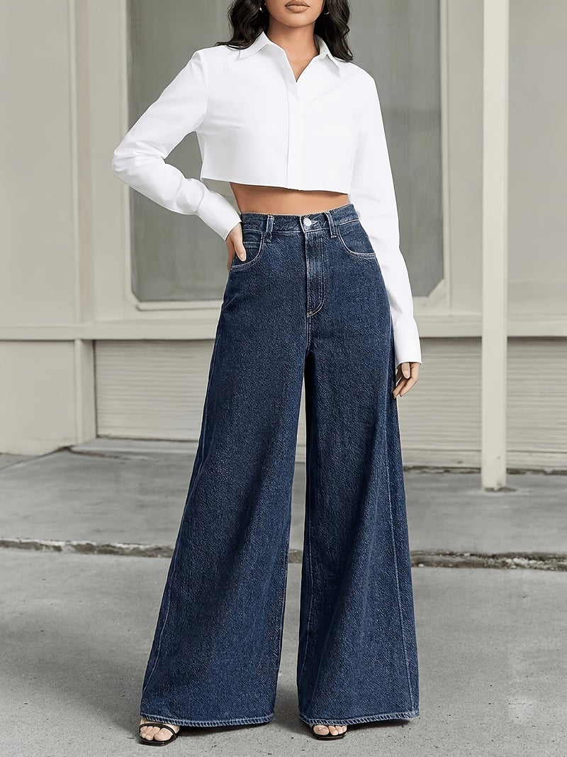 Women'S Elegant Fashion Wide-Leg Jeans - Image 2