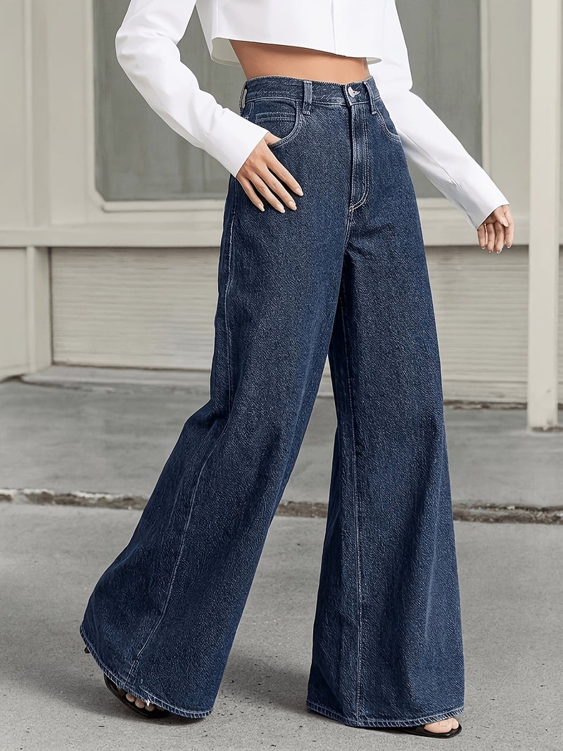 Women'S Elegant Fashion Wide-Leg Jeans - Image 4