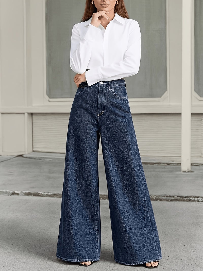 Women'S Elegant Fashion Wide-Leg Jeans - Image 3