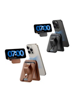 ESR ESR for Magsafe Wallet, Compatible with MagSafe Wallet, for iPhone Wallet with Adjustable Stand, for iPhone 16/15/14/13/12 Series, Not for iPhone 13/12 mini, 3 Card Holder, Vegan Leather, Black  - Image 1