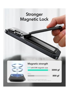 ESR ESR for Magsafe Wallet, Compatible with MagSafe Wallet, for iPhone Wallet with Adjustable Stand, for iPhone 16/15/14/13/12 Series, Not for iPhone 13/12 mini, 3 Card Holder, Vegan Leather, Black  - Image 3