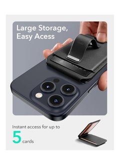 ESR ESR for Magsafe Wallet, Compatible with MagSafe Wallet, for iPhone Wallet with Adjustable Stand, for iPhone 16/15/14/13/12 Series, Not for iPhone 13/12 mini, 3 Card Holder, Vegan Leather, Black  - Image 5