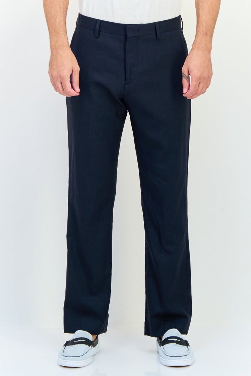 SELECTED Men Regular Fit Solid Dress Pants, Dark Grey  - Image 1