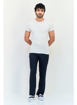 SELECTED Men Regular Fit Solid Dress Pants, Dark Grey  - Image 3