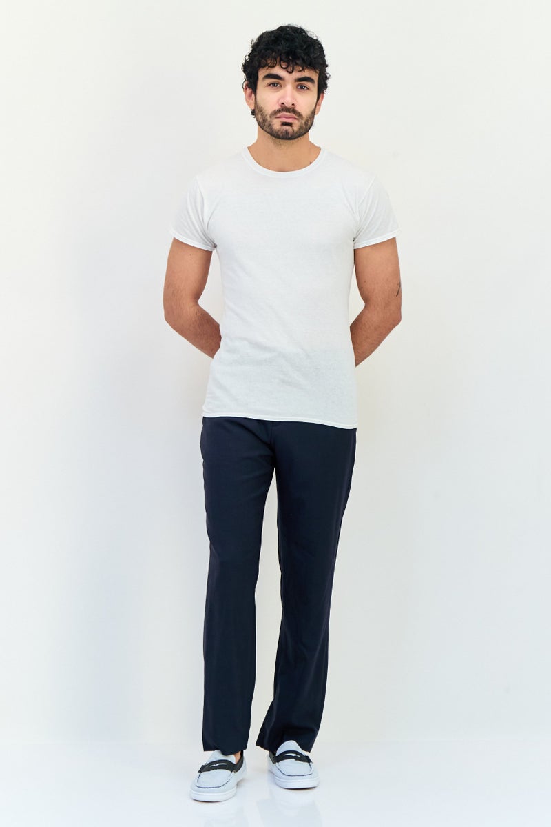 SELECTED Men Regular Fit Solid Dress Pants, Dark Grey  - Image 3