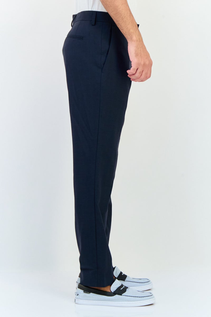 SELECTED Men Regular Fit Solid Dress Pants, Dark Grey  - Image 2