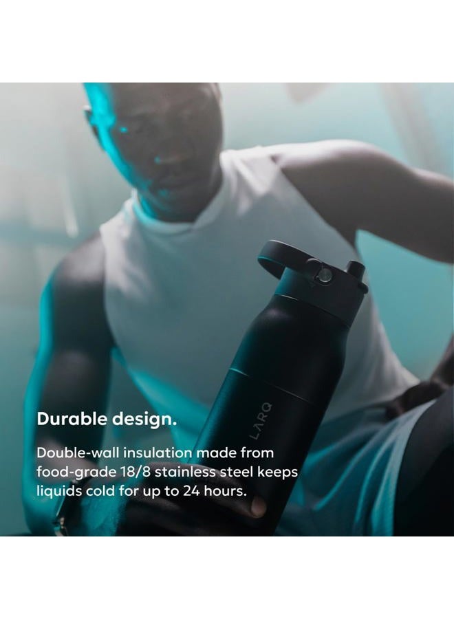LARQ Bottle Swig Top 23oz - Insulated Stainless Steel H₂O Bottle With Built-In Silicone Handle | BPA Free | Reusable Water Bottle for Sports, Gym, and Travel | Obsidian Black - Image 4