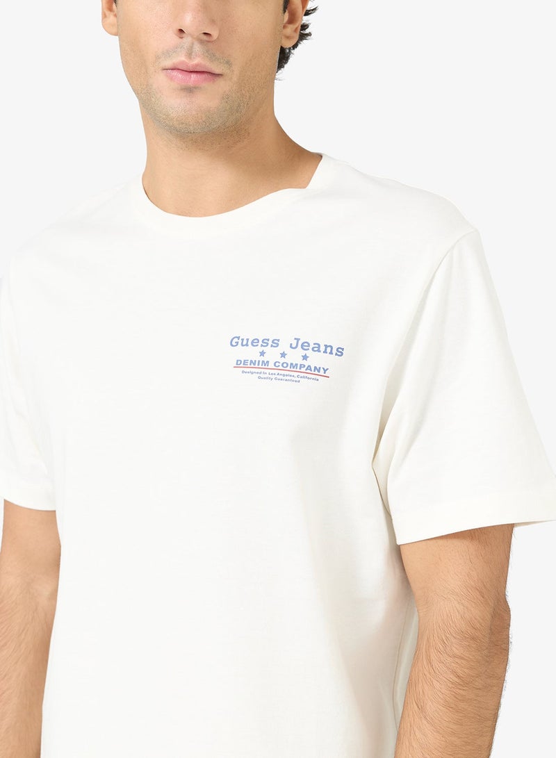 جس تيشيرت بياقة دائرية وطبعة خلفية - Image 3