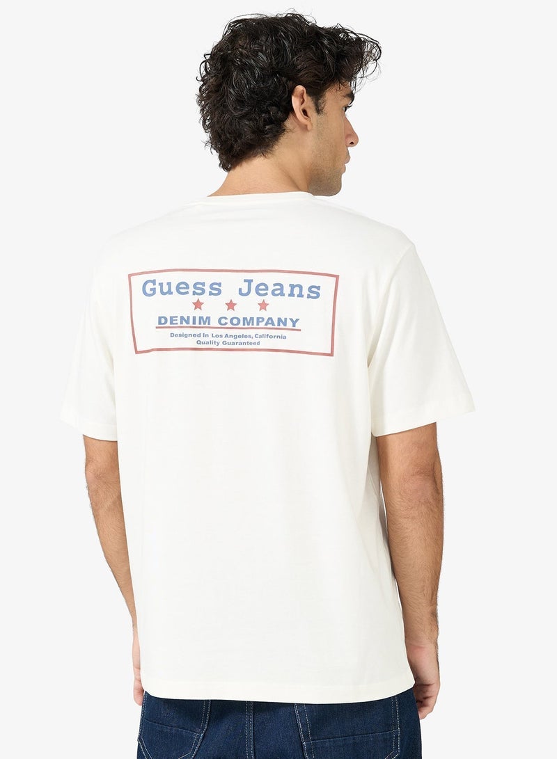 جس تيشيرت بياقة دائرية وطبعة خلفية - Image 2