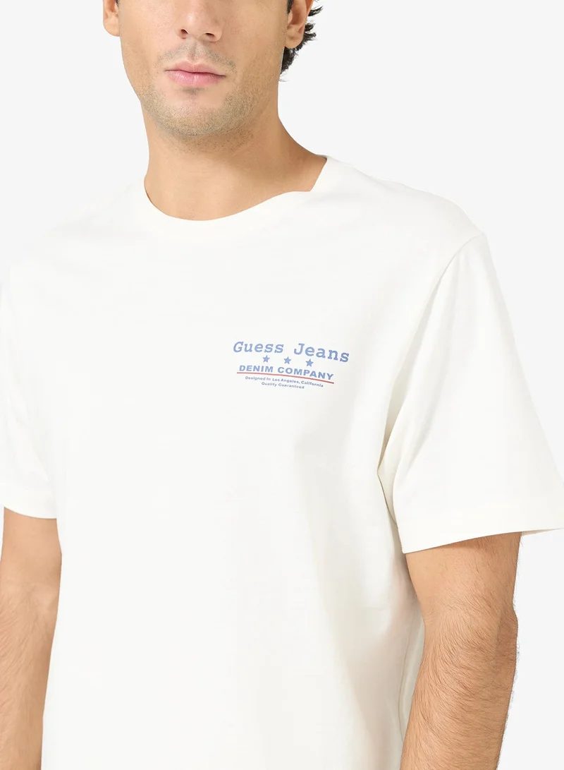 Guess  Back Print Crew Neck T-Shirt for Men | Best Price UAE