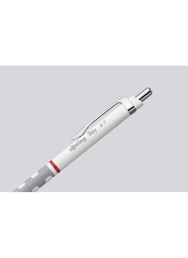 Rotring Tikky Mechanical Pencil Set 0.7 Mm Includes Leads And Eraser White  - Image 4