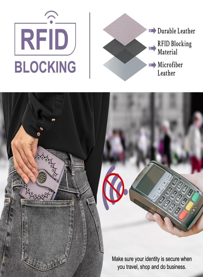 Tipmile Small Wallet for Women Bifold RFID Blocking Card Holder Leather Wallets with Zipper Coin Pocket - Image 3